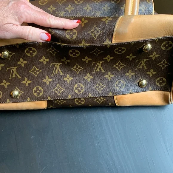 Louis Vuitton Brown Tan Satchel with Monogram Canvas - Picture 6 of 11